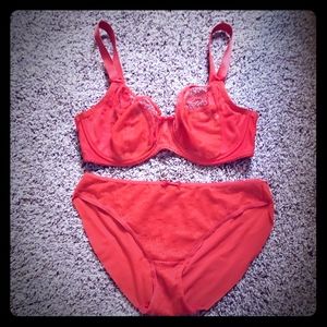 Freya Love in Red Bra & Panties Set